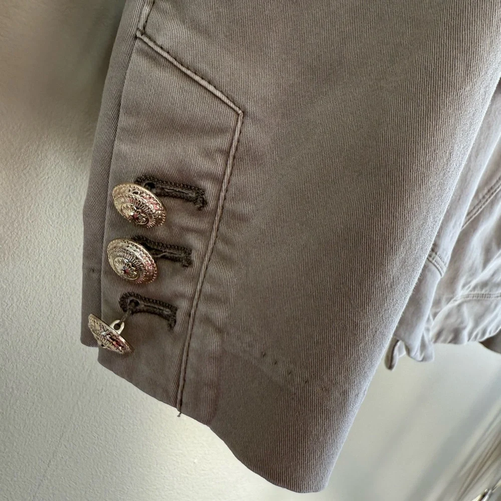 White House Black Market Taupe Blazer with Silver Buttons - Picture 5 of 9